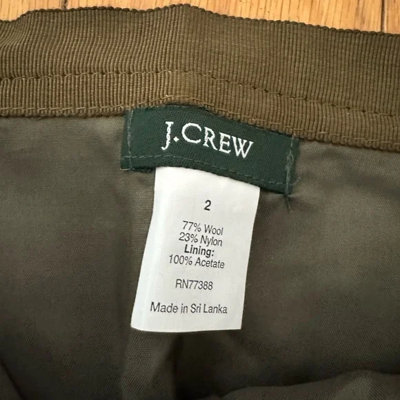 ๐5 items for $15!๐ J crew olive green wool felted skirt - Picture 4 of 4